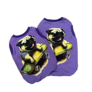 لباس سگ و گربه ، تاپ چاپی ، حناپت ، طرح بولداگ