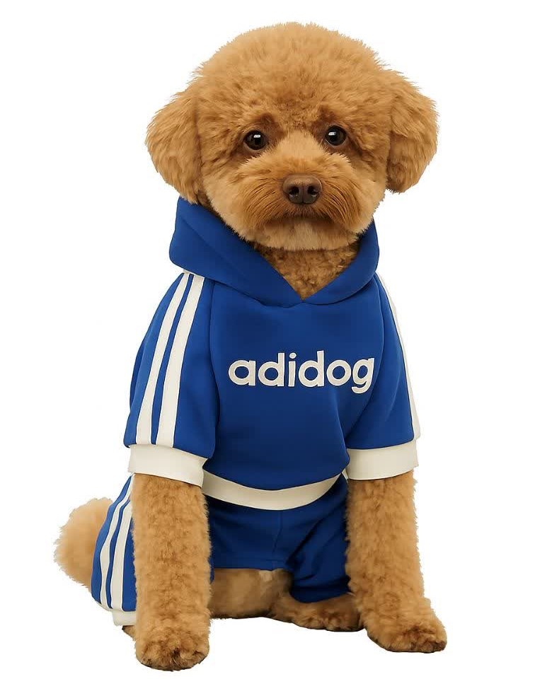 لباس ورزشی سگ رنگ آبی adidog